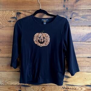 Hampshire Studio Sequin Pumpkin Shirt size PL